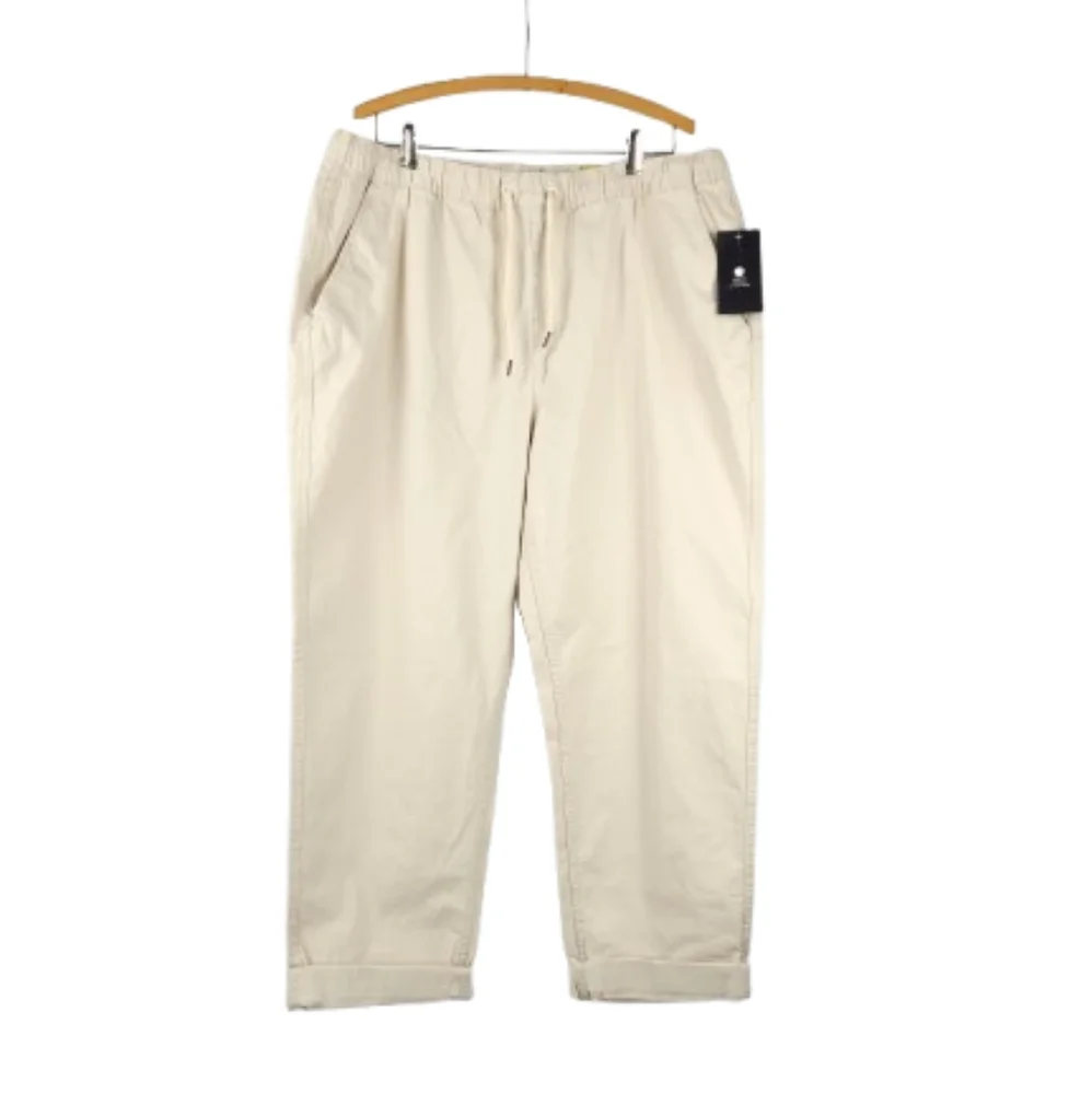 Ocean Coast Draw String Elastic Waist Cuffed Athleisure Nautical Large Pant